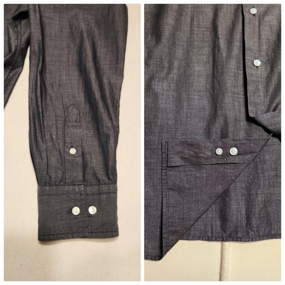 B. D. Studio New York Collared Comfy Mens Button Front Shirt Black X-Large - Picture 7 of 9